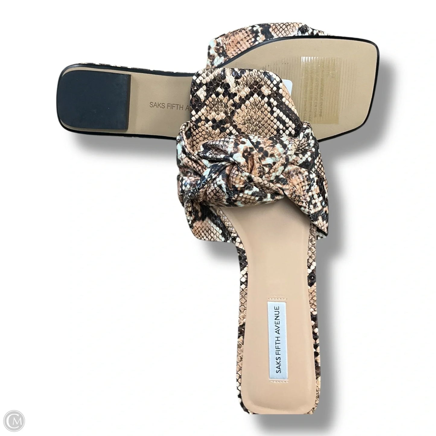Sandals Flats By Saks Fifth Avenue In Snakeskin Print, Size: 7.5