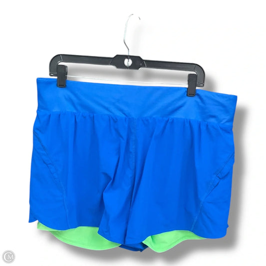 Athletic Shorts By Fabletics In Blue & Green, Size: Xxl