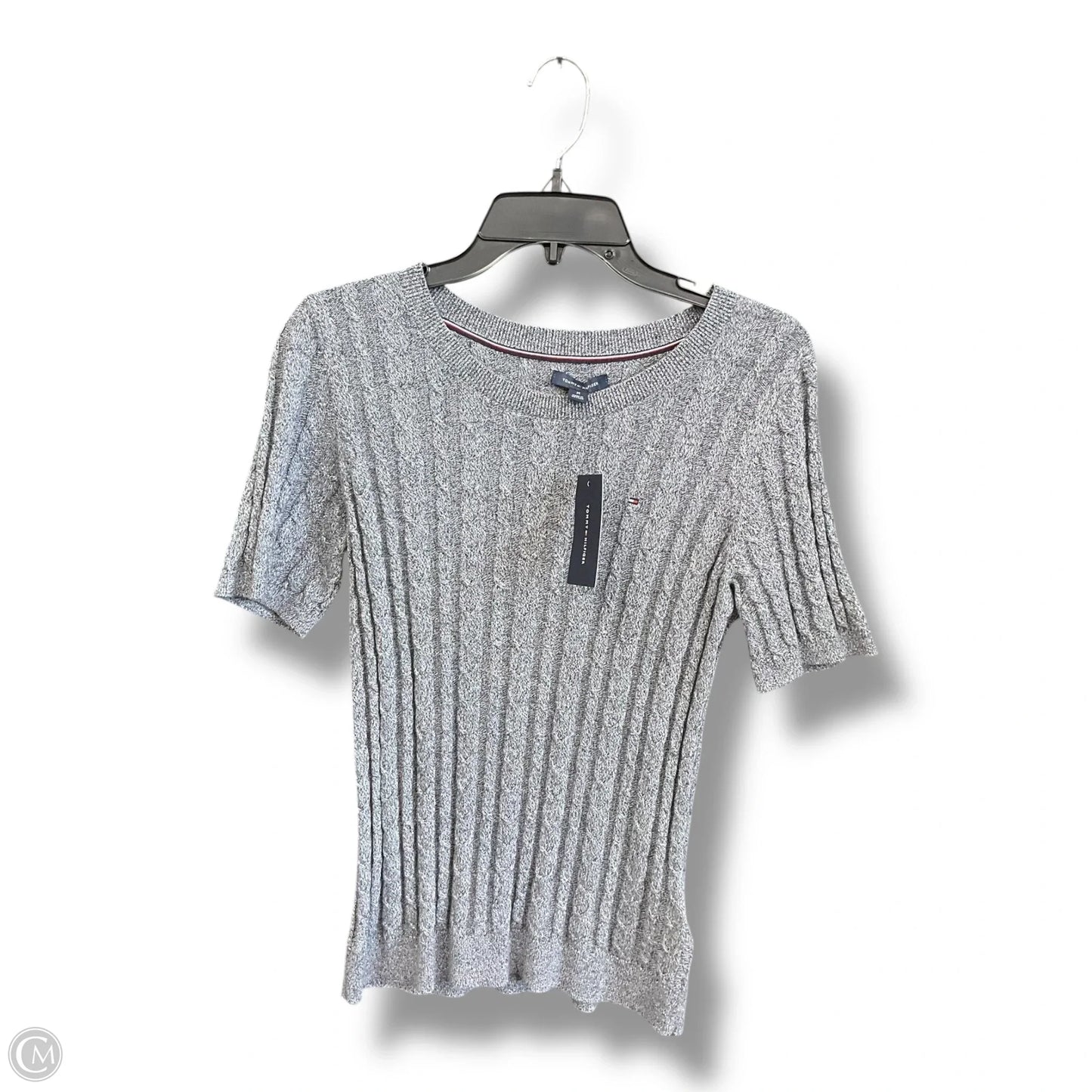 Top Short Sleeve By Tommy Hilfiger In Grey, Size: M