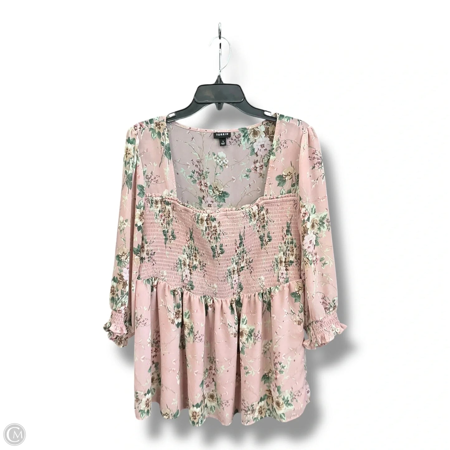 Top 3/4 Sleeve By Torrid In Multi-colored, Size: 1x