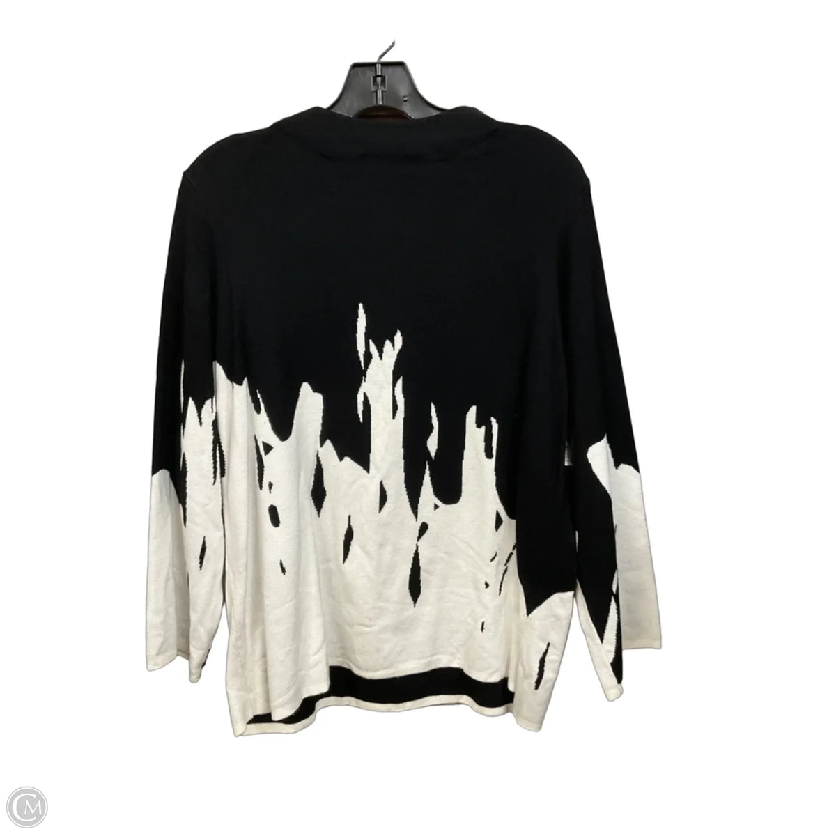 Sweater By Chicos In Black & White, Size: Xl