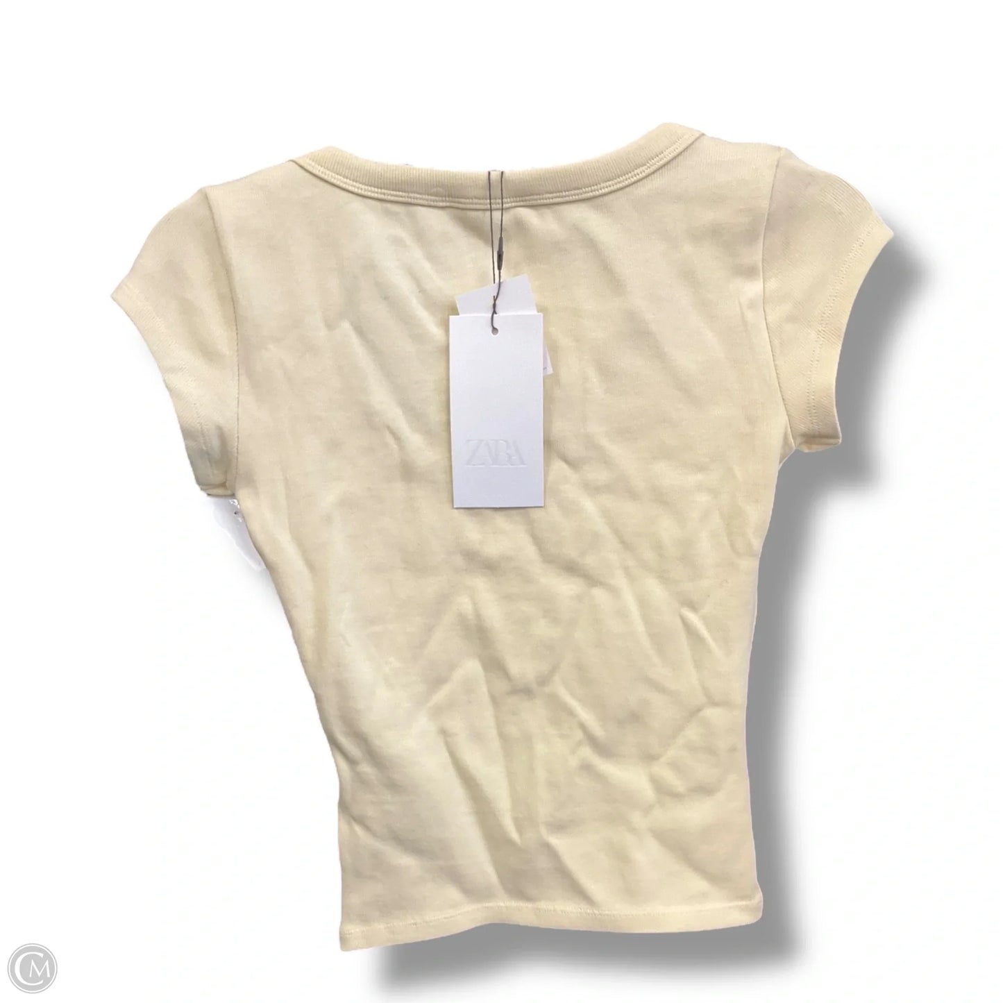 Top Short Sleeve By Zara In Yellow, Size: M