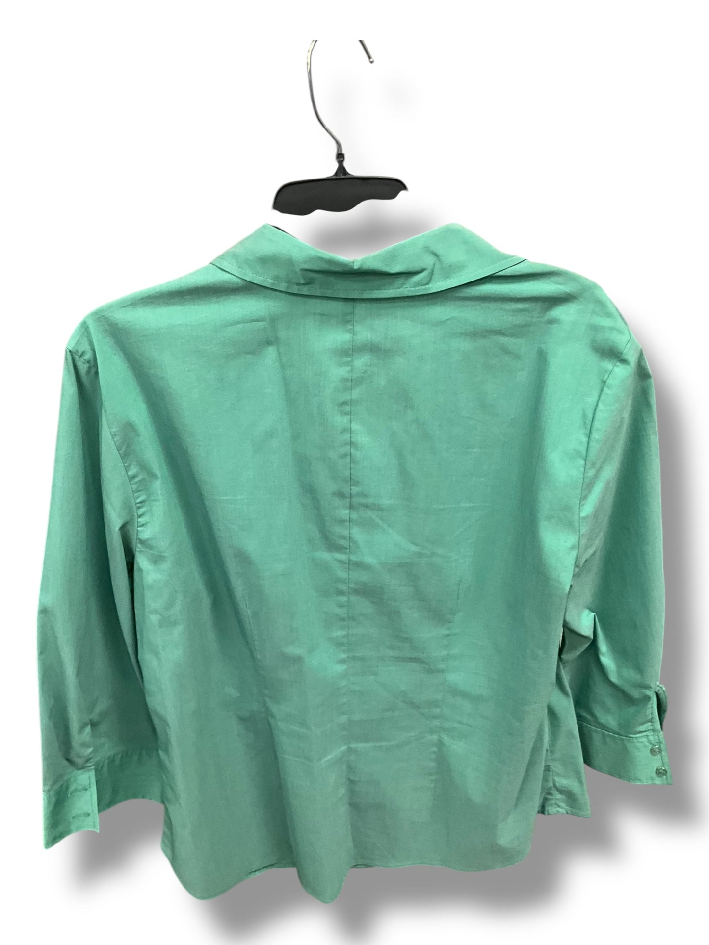 Blouse 3/4 Sleeve By New York And Co In Green, Size: Xl