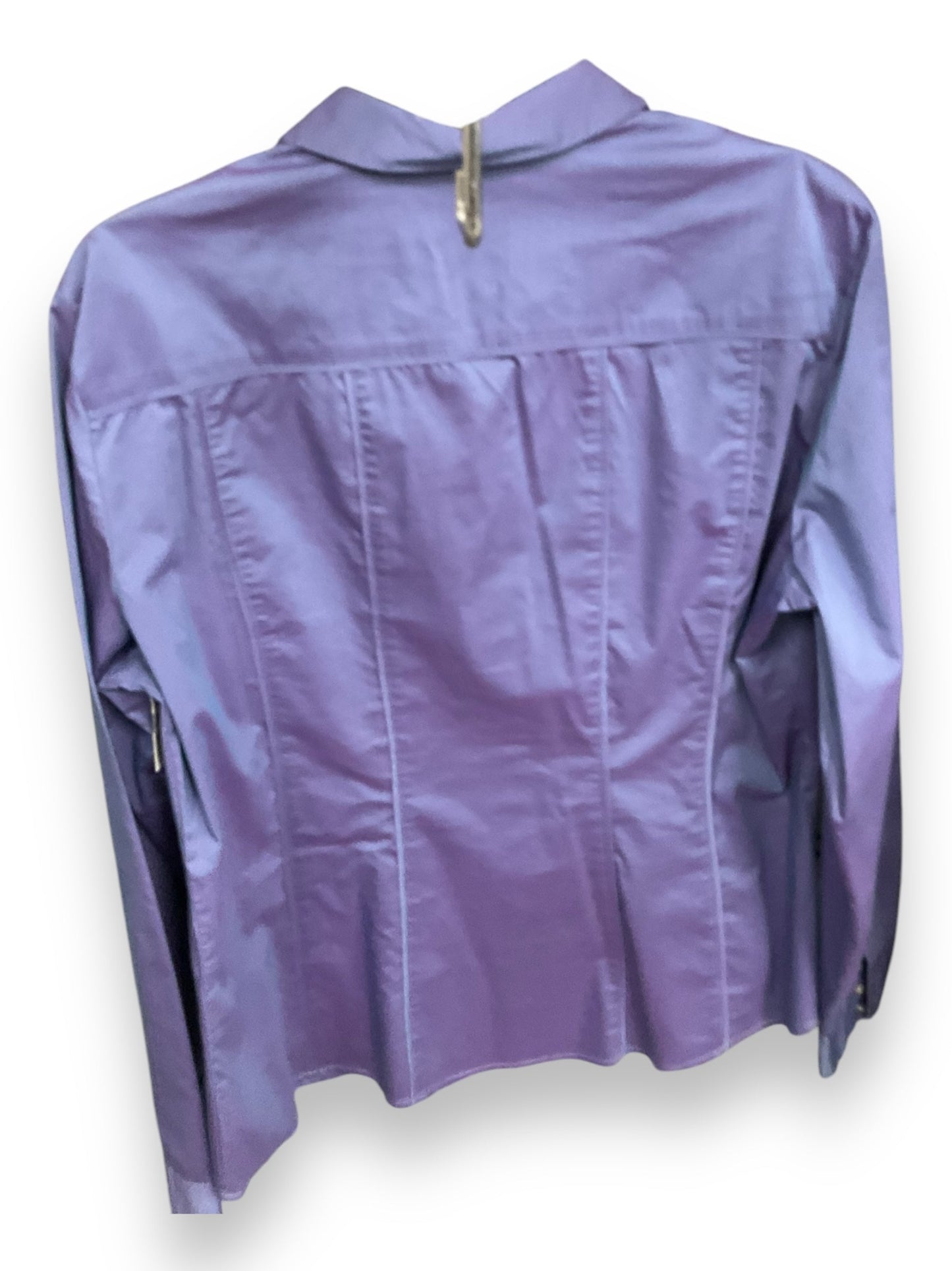 Blouse Long Sleeve By New York And Co In Purple, Size: Xl