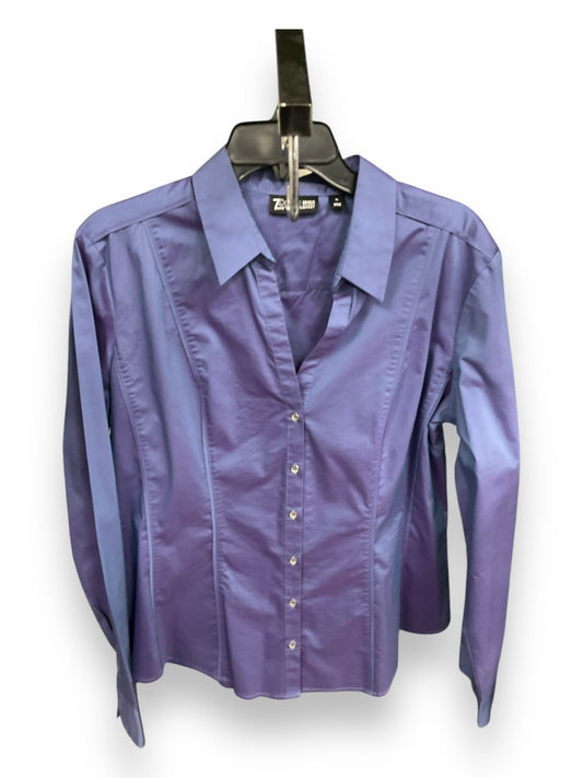 Blouse Long Sleeve By New York And Co In Purple, Size: Xl