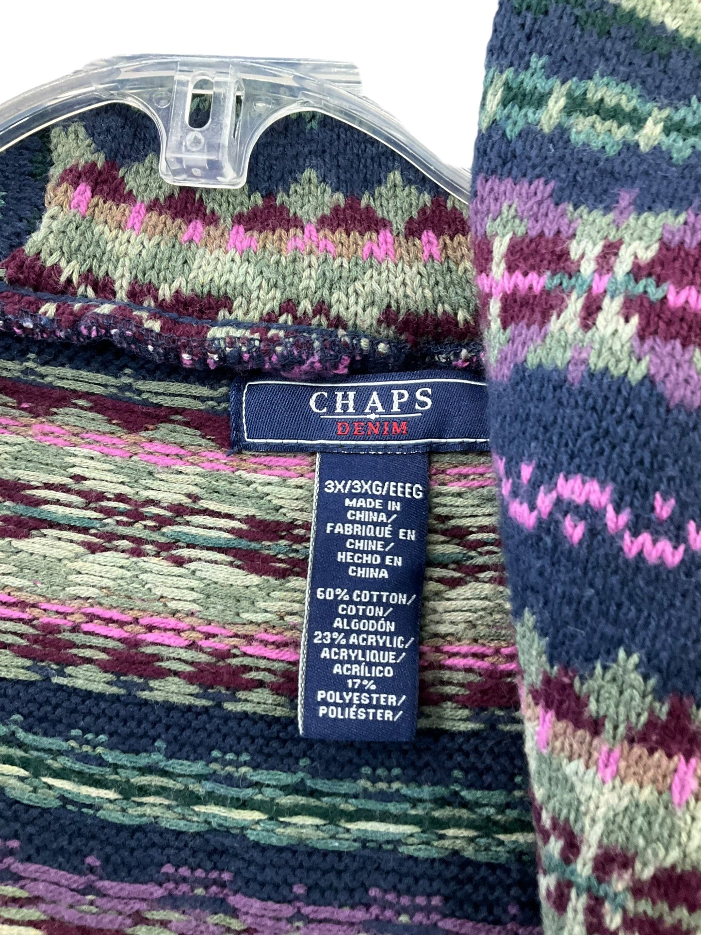 Vest Sweater By Chaps In Multi-colored, Size: 3x