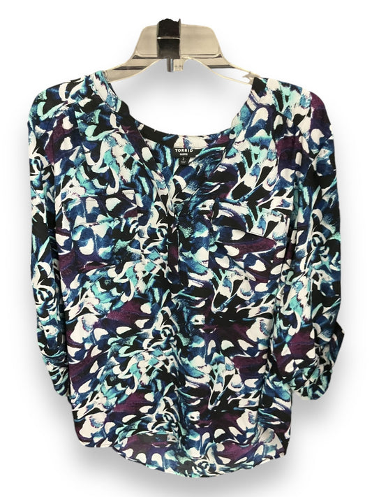 Blouse 3/4 Sleeve By Torrid In Multi-colored, Size: 2x