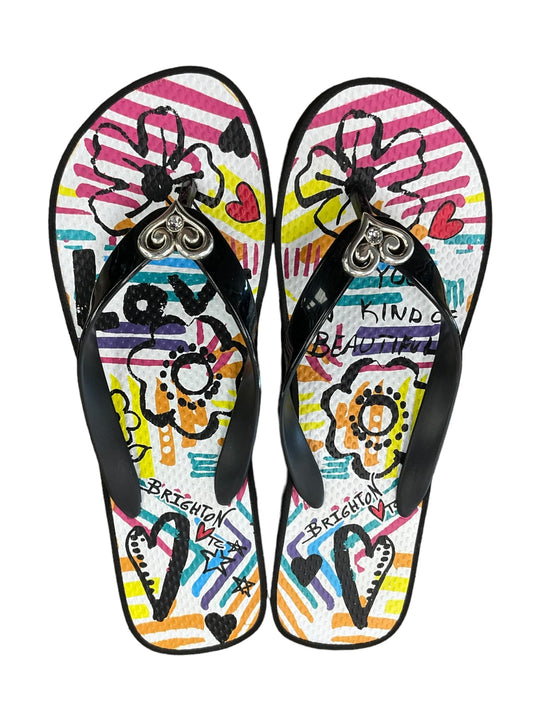 Multi-colored Sandals Flip Flops Brighton, Size 8