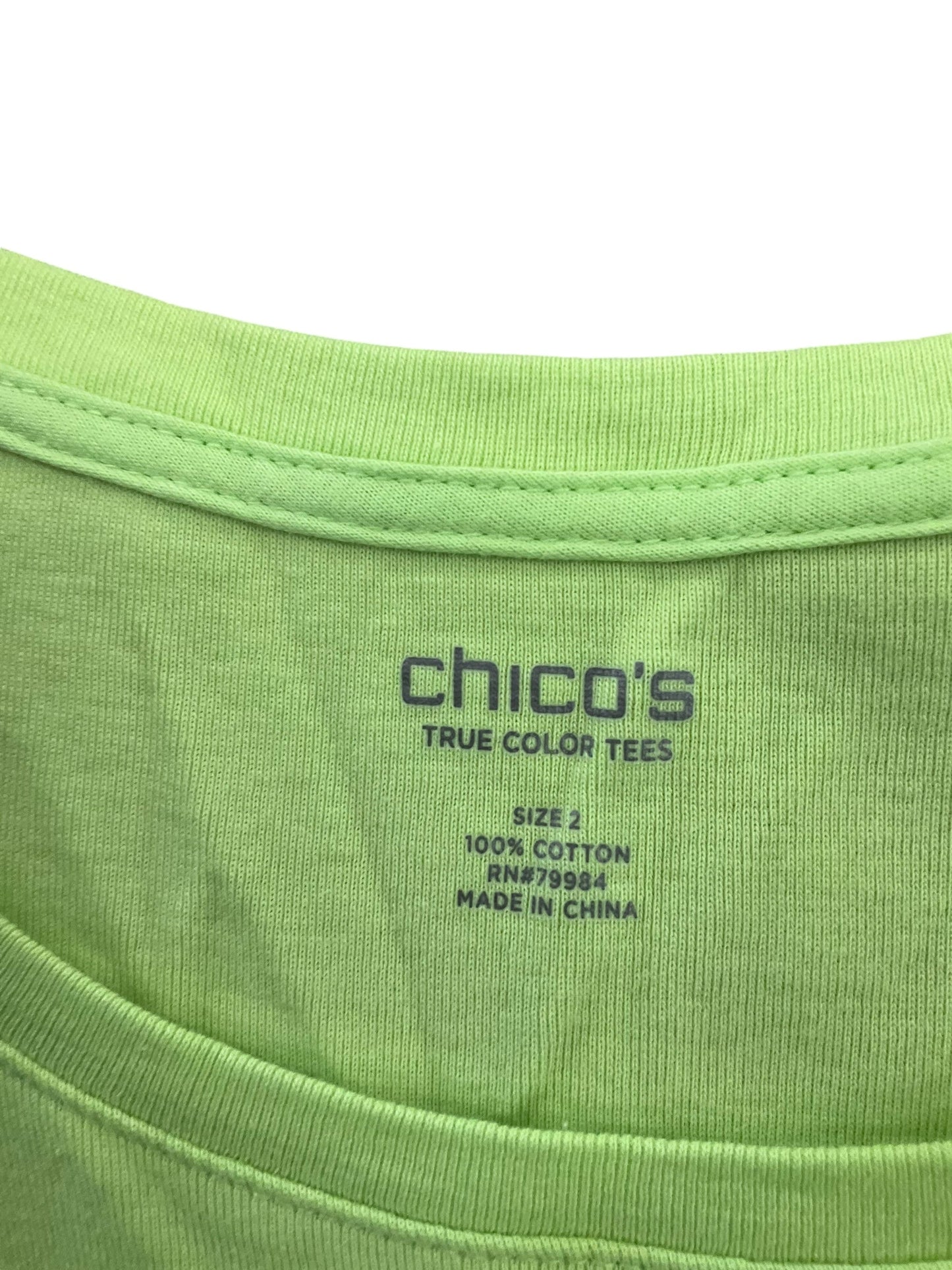 Top Short Sleeve By Chicos In Green, Size: L