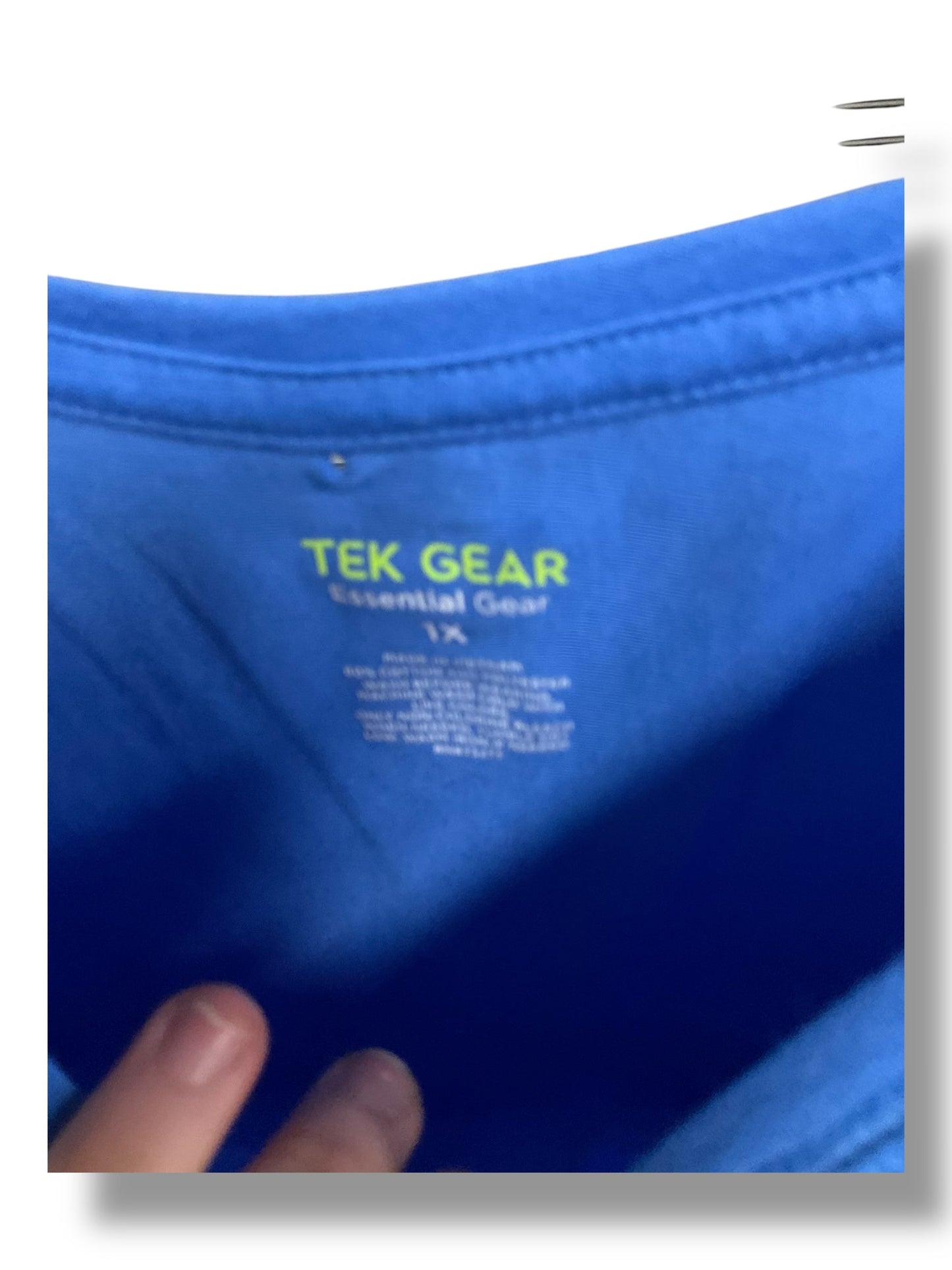 Athletic Top Short Sleeve By Tek Gear In Blue, Size: 1x