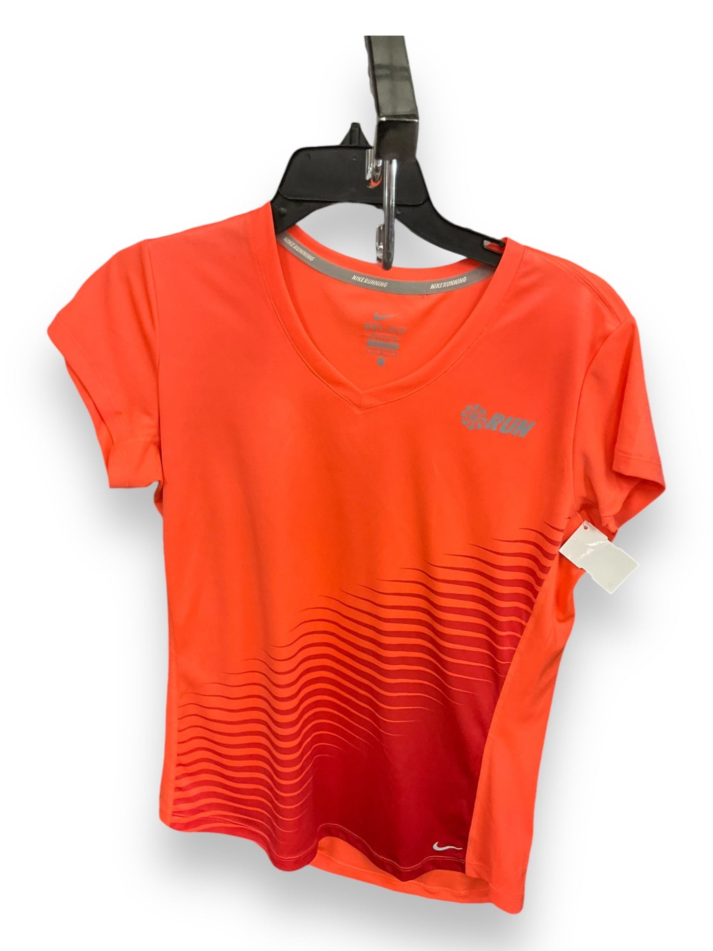 Athletic Top Short Sleeve By Nike Apparel In Orange, Size: L