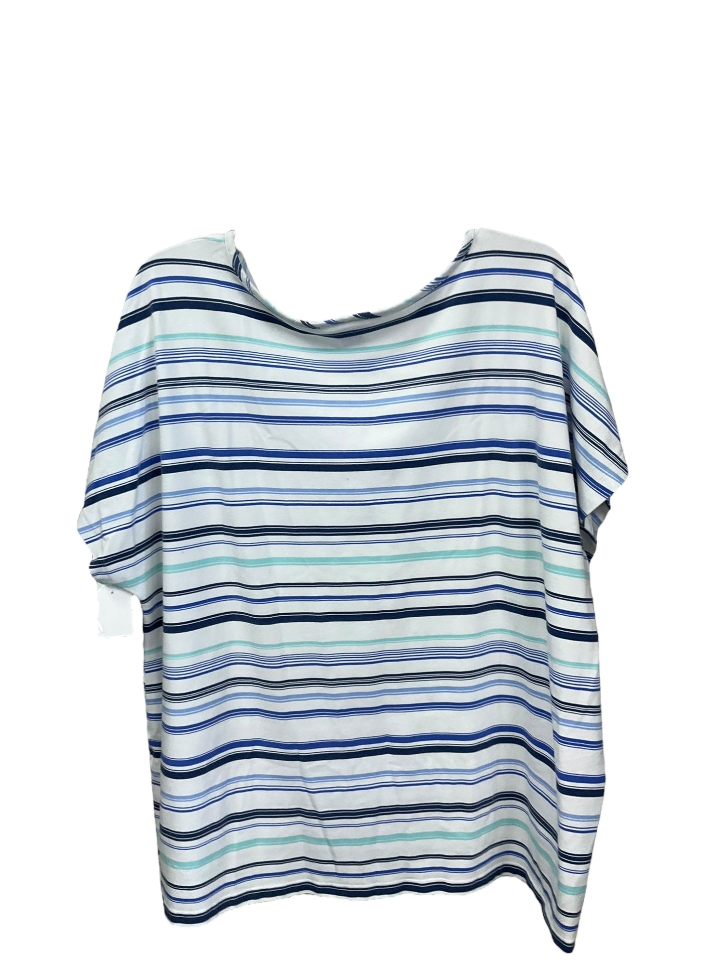 Top Short Sleeve By Chicos In Striped Pattern, Size: 2x