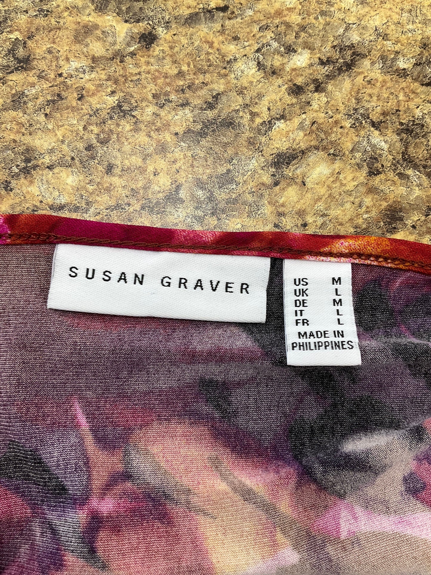 Multi-colored Tunic Long Sleeve Susan Graver, Size M