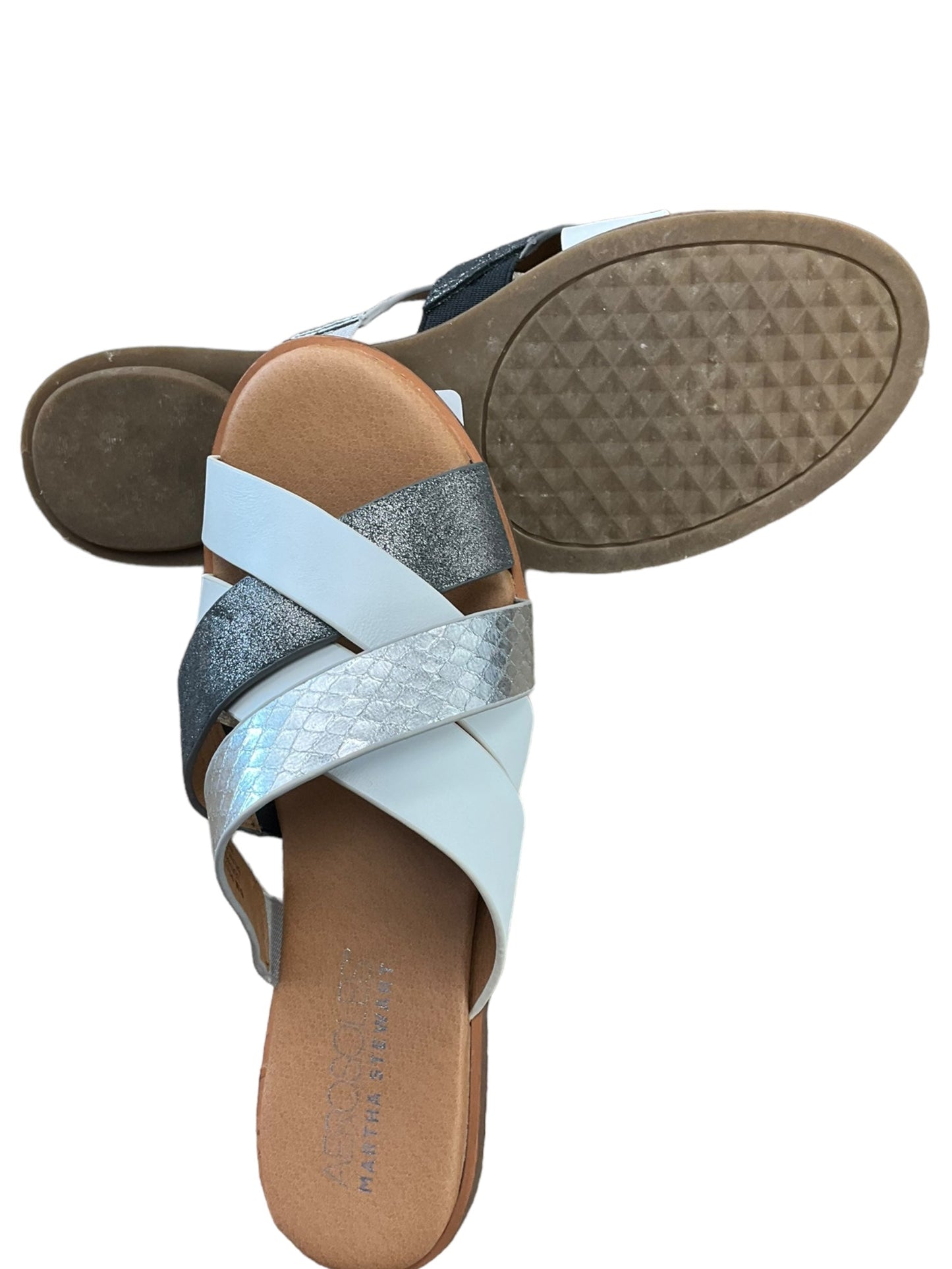 Grey Sandals Flats Aerosoles, Size 6.5