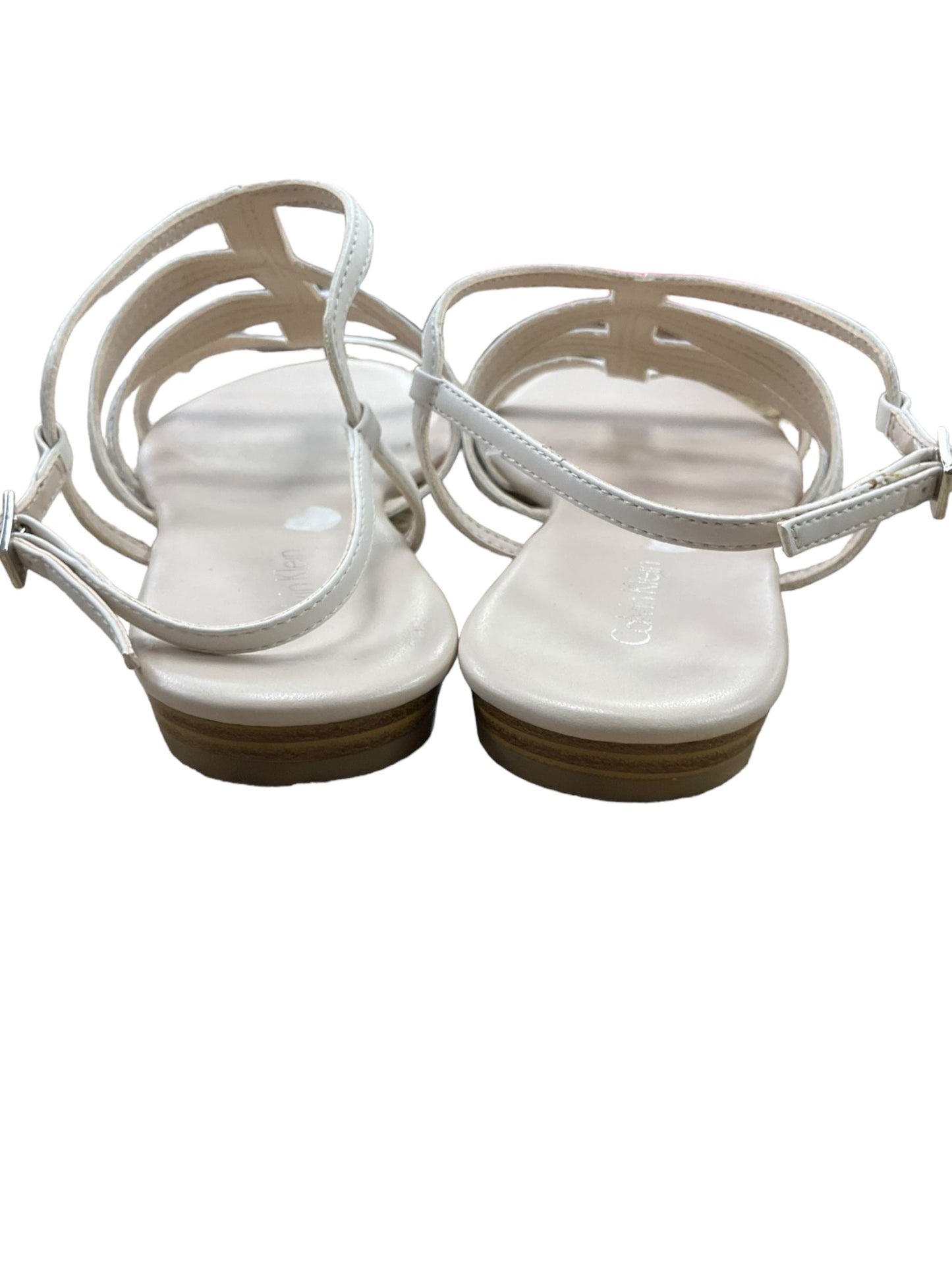 Cream Sandals Flats Calvin Klein, Size 8