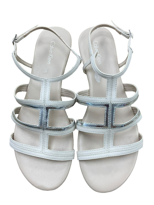 Cream Sandals Flats Calvin Klein, Size 8