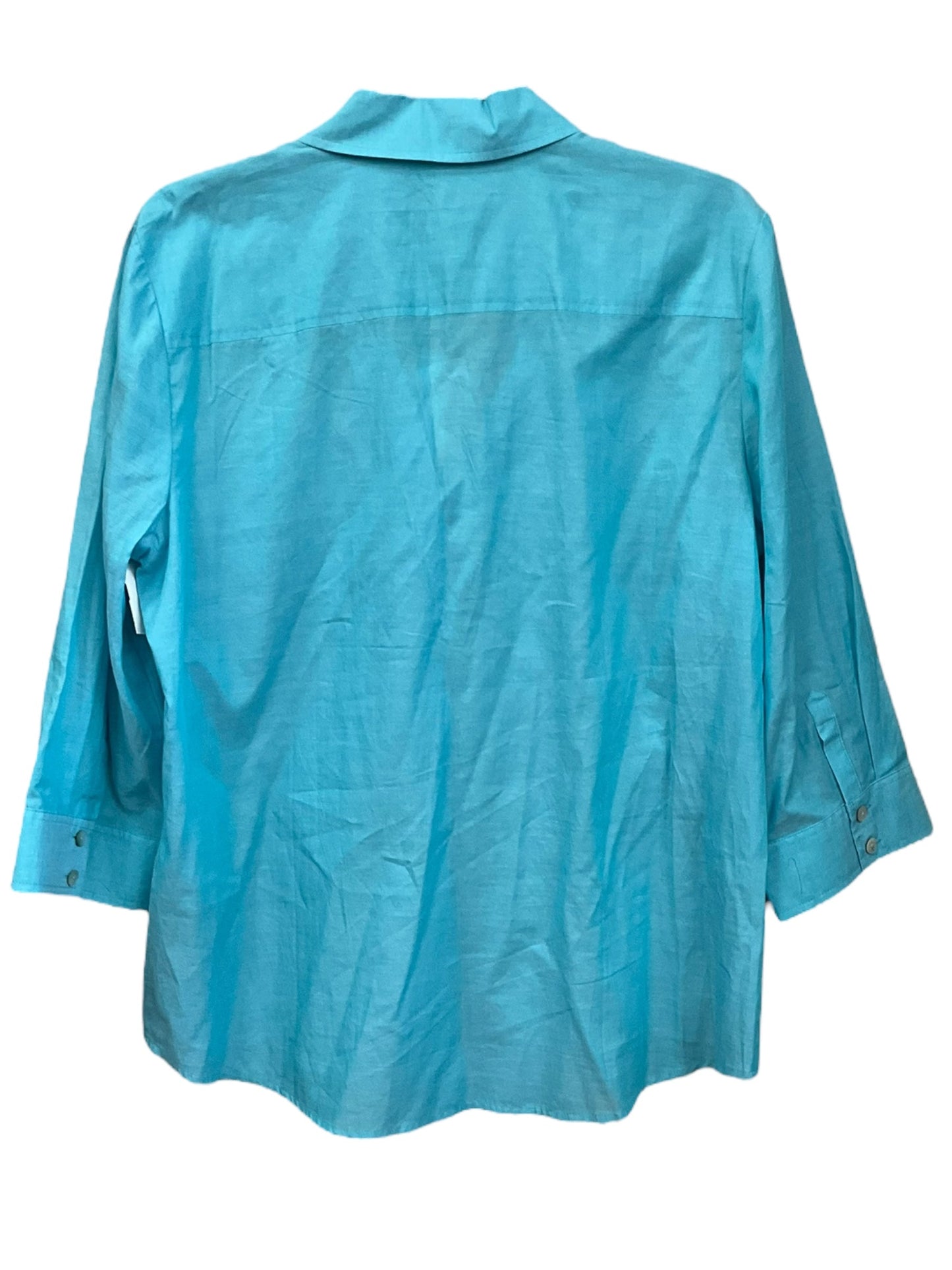Blue Blouse 3/4 Sleeve Chicos, Size 2x