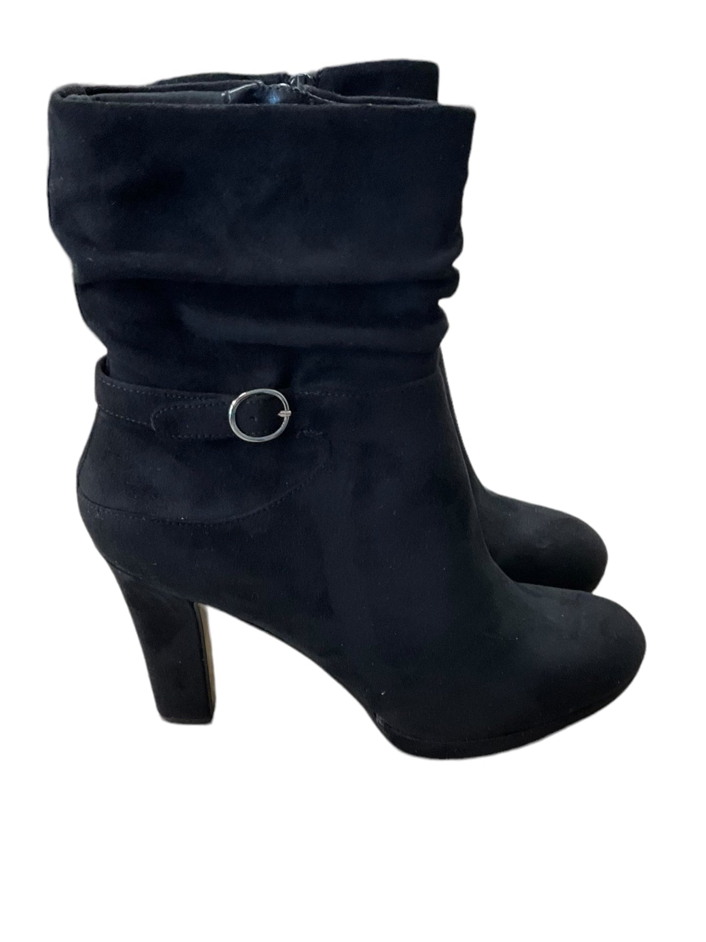 Black Boots Ankle Heels Impo, Size 10