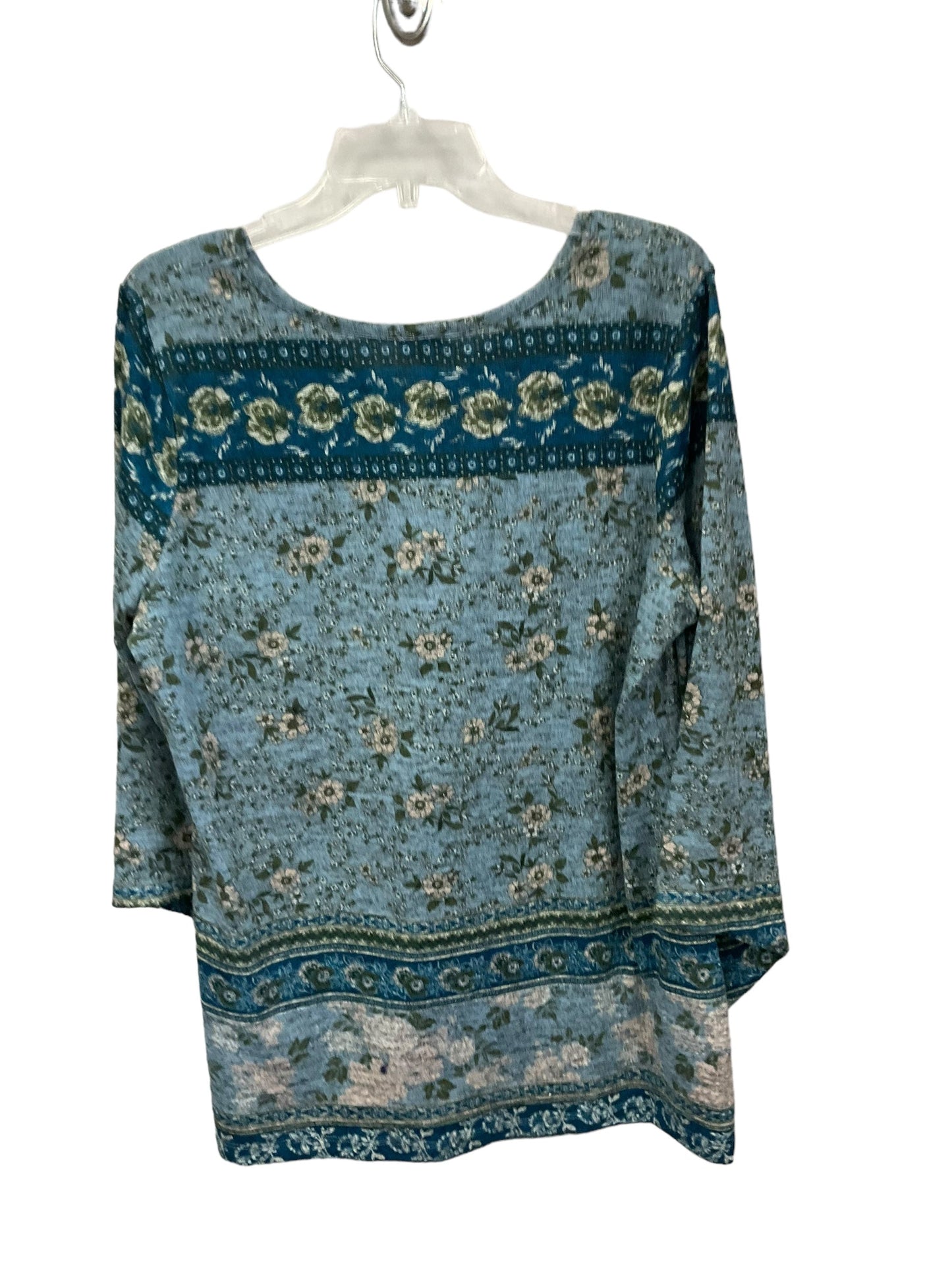 Top 3/4 Sleeve By Avenue In Floral Print, Size: Xl