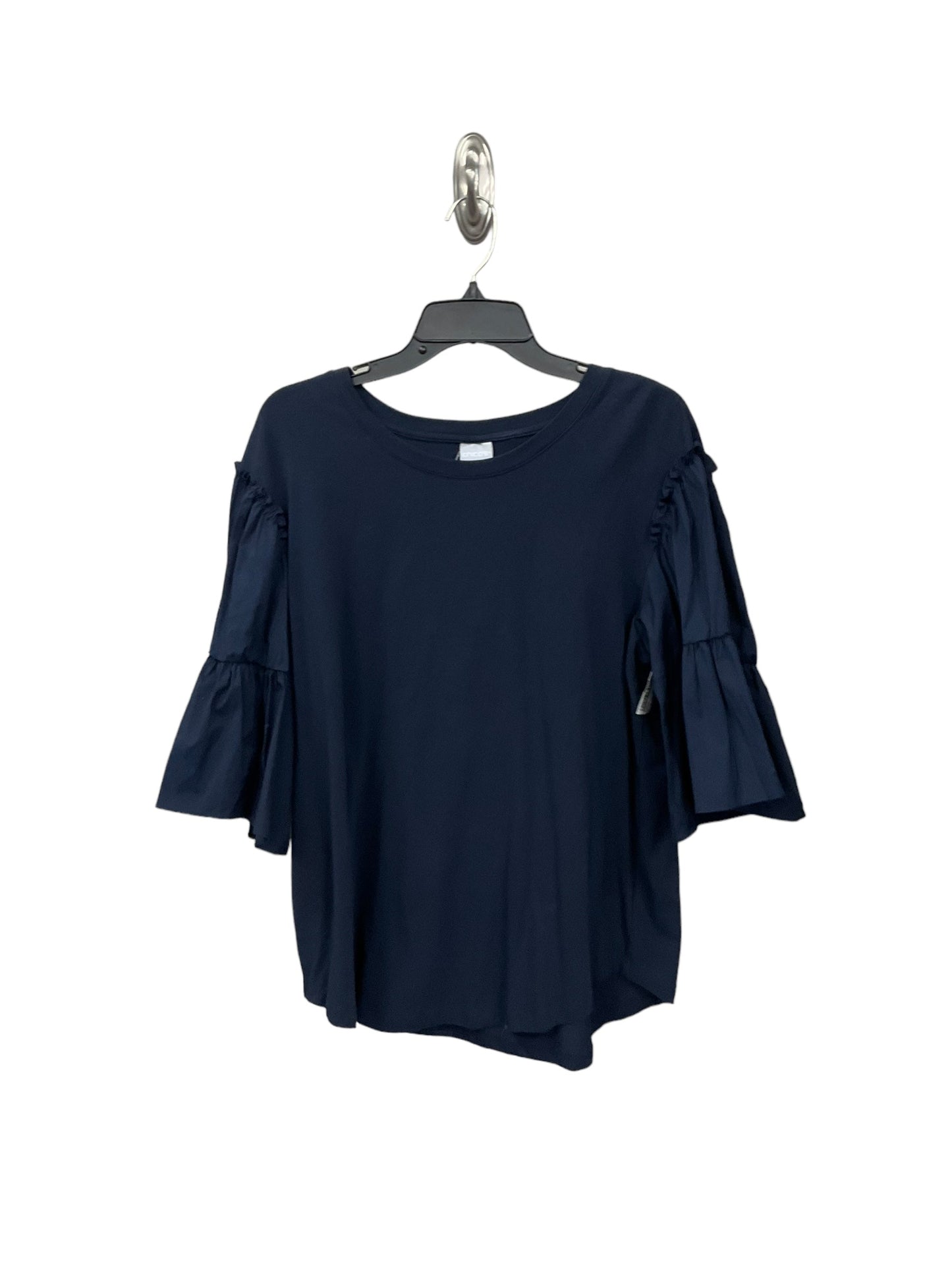 Top Short Sleeve By Chicos In Navy, Size: 2