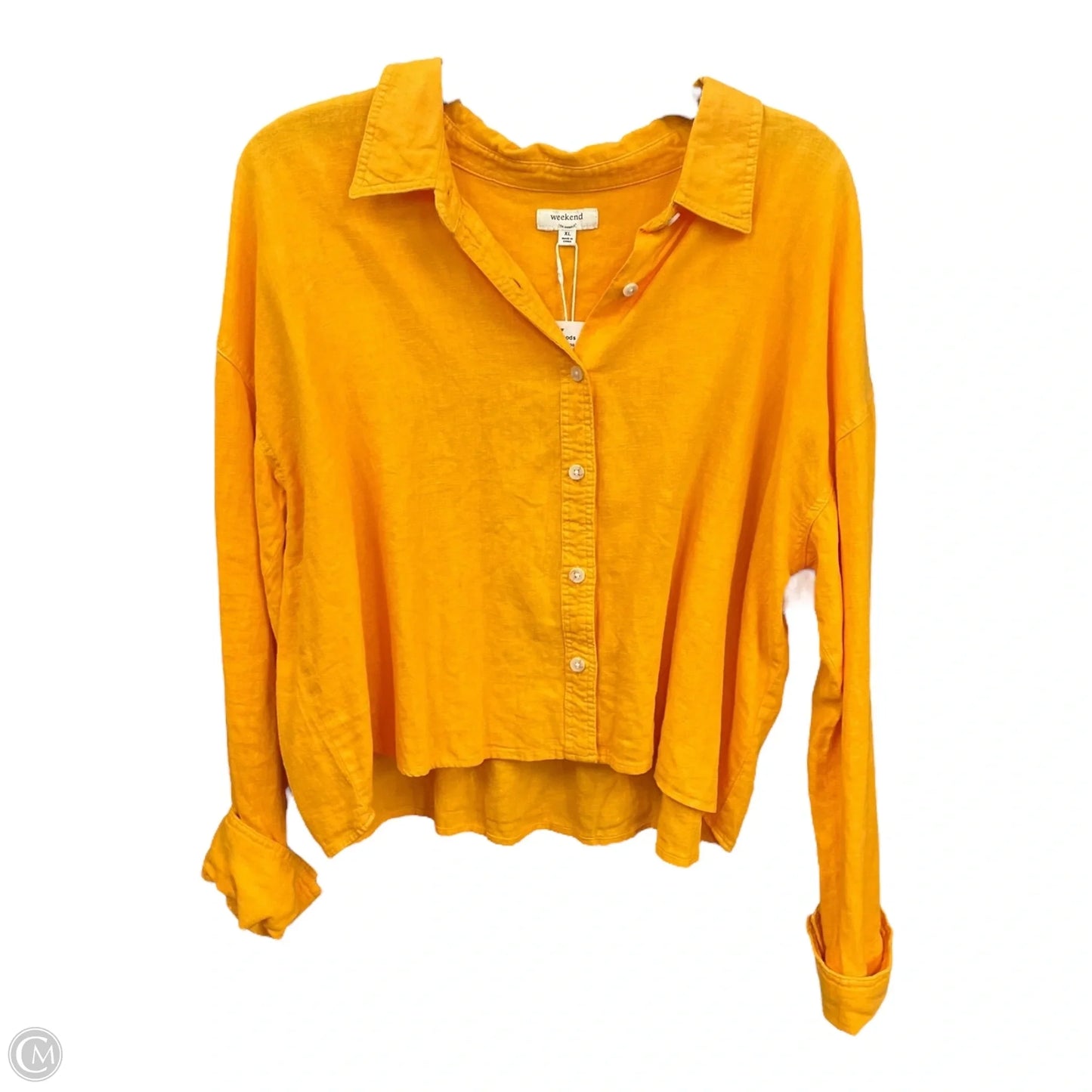Blouse Long Sleeve By Clothes Mentor In Orange, Size: Xl