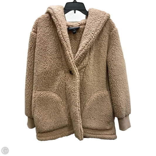 Coat Faux Fur & Sherpa By Cuddl Duds In Tan, Size: S