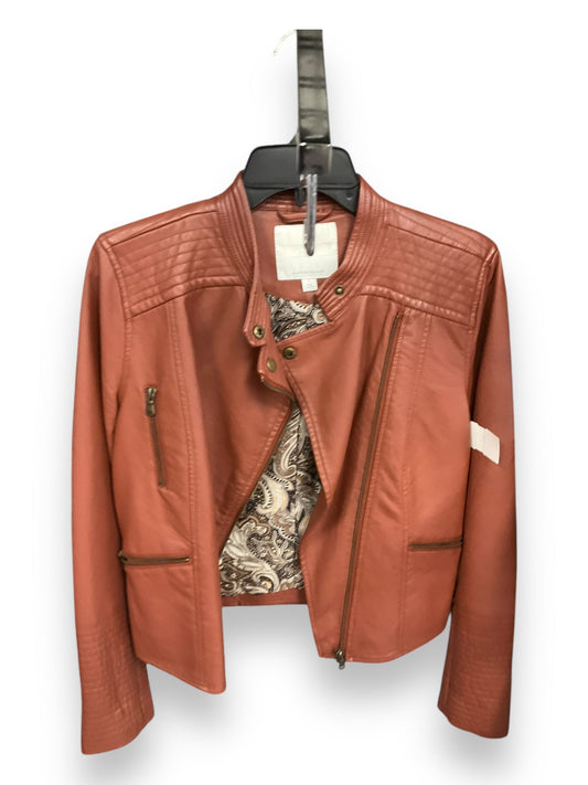 Jacket Moto By Anthropologie In Brown, Size: S