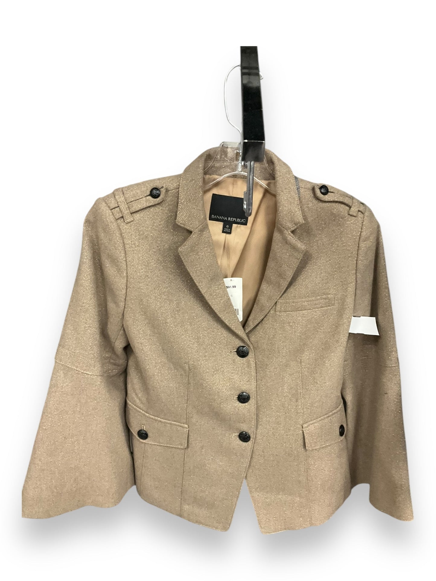 Blazer By Banana Republic In Tan, Size: 6