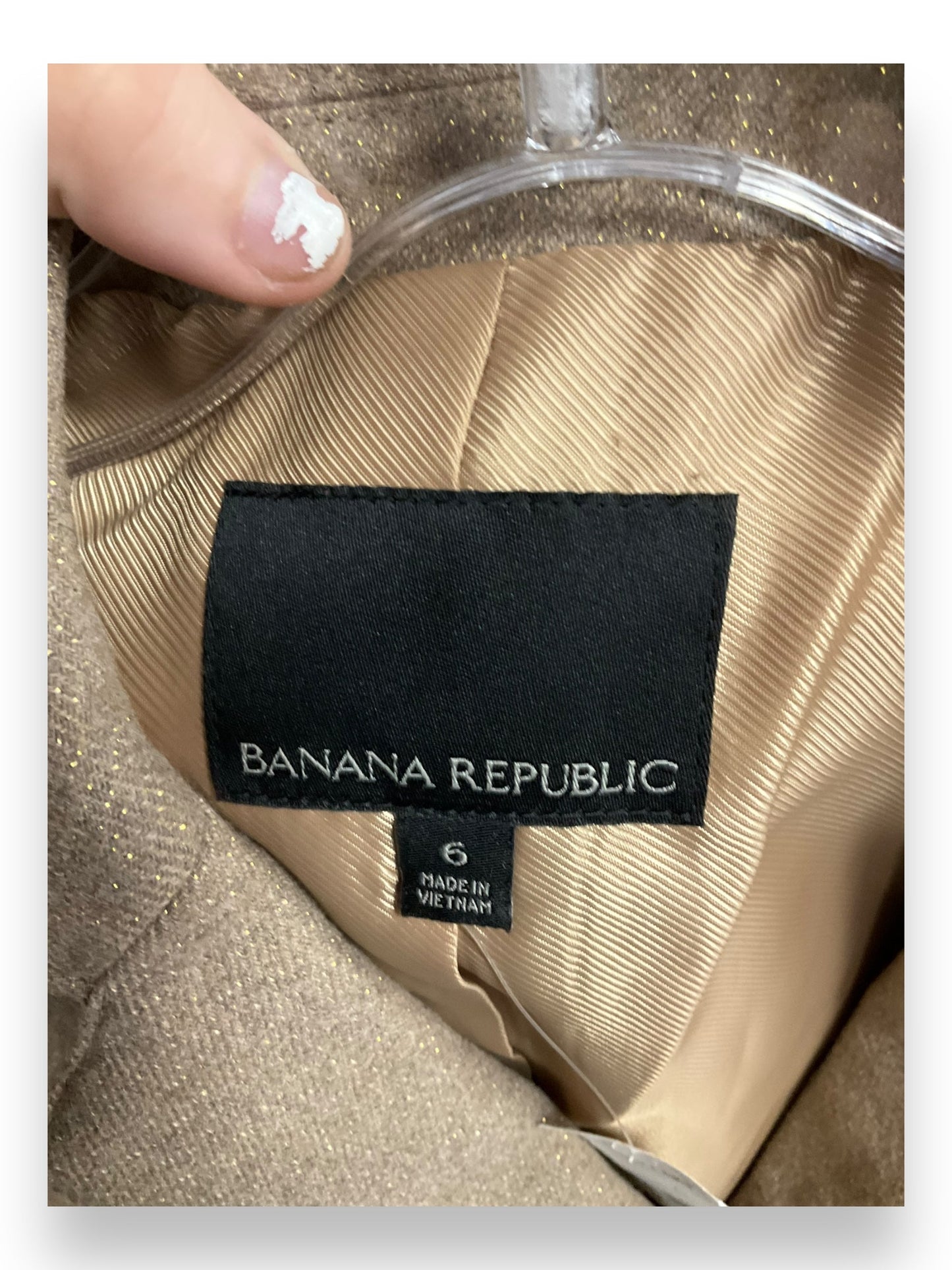 Blazer By Banana Republic In Tan, Size: 6