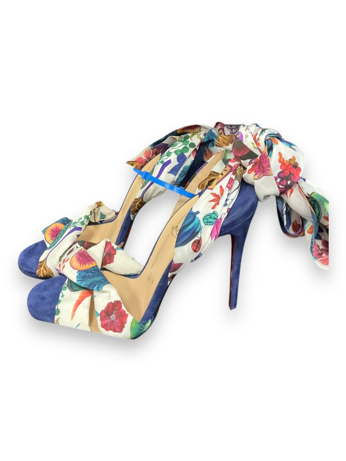 Shoes Luxury Designer By Christian Louboutin In Floral Print, Size: 8