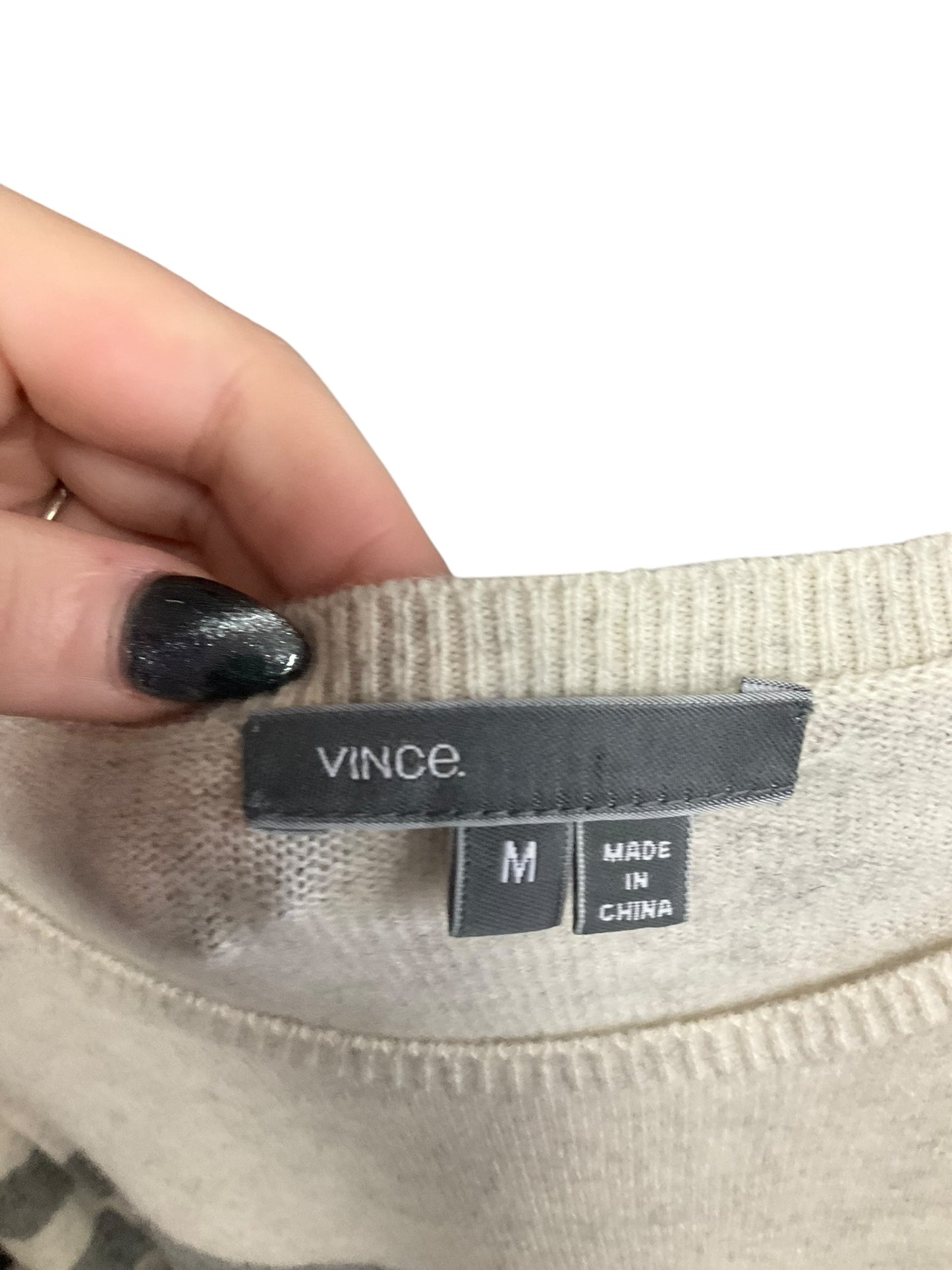 Top Long Sleeve By Vince In Striped Pattern, Size: M