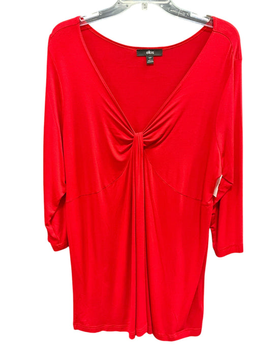 Top 3/4 Sleeve By Ellos In Red, Size: L