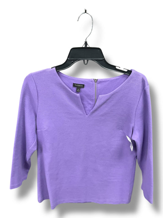 Top 3/4 Sleeve By Talbots In Lavender, Size: M