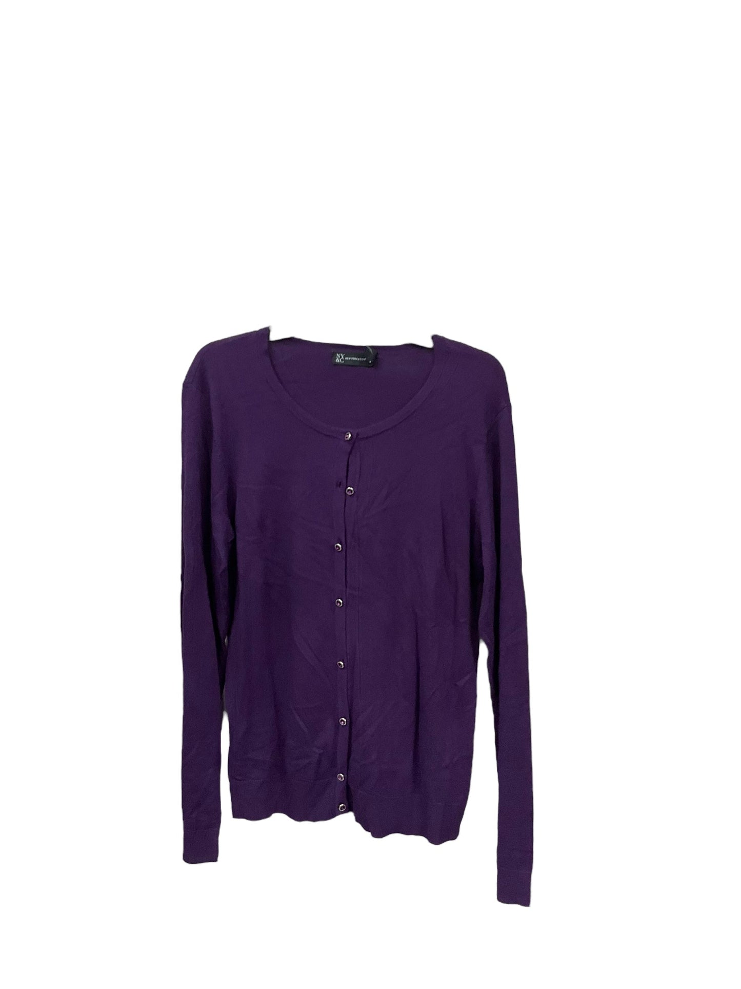 Cardigan By New York And Co In Purple, Size: Xl