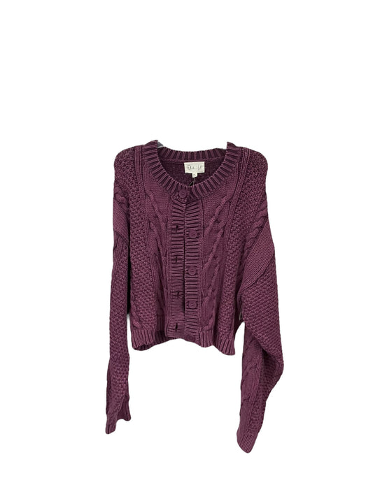 Sweater Cardigan By Clothes Mentor In Purple, Size: Xl