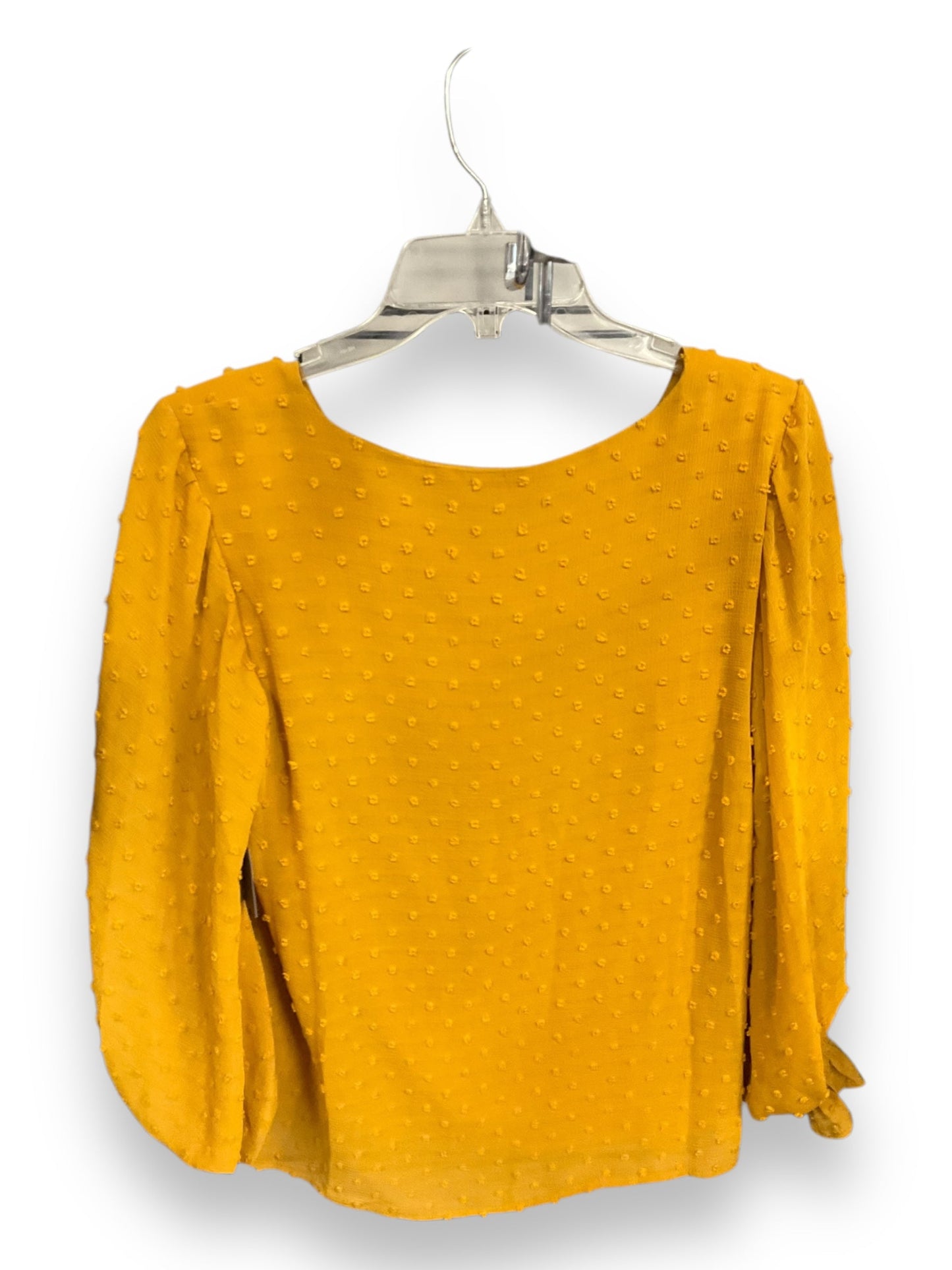 Blouse Long Sleeve By Vince Camuto In Gold, Size: S