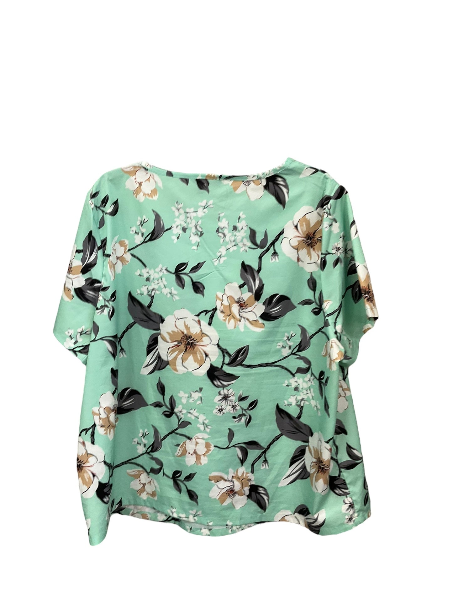 Top Short Sleeve By Shein In Floral, Size: 2x