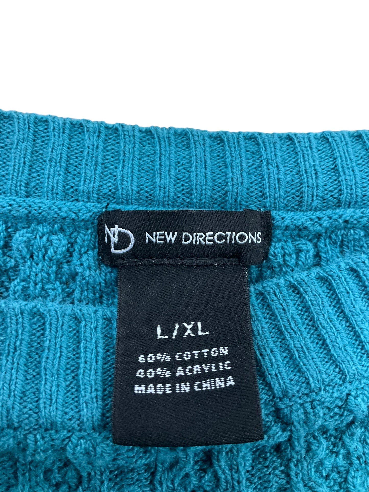 Sweater Short Sleeve By New Directions In Aqua, Size: L