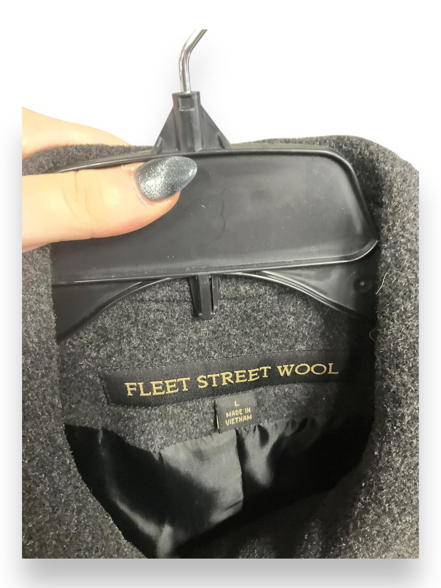 Coat Wool By Fleet Street In Grey, Size: L