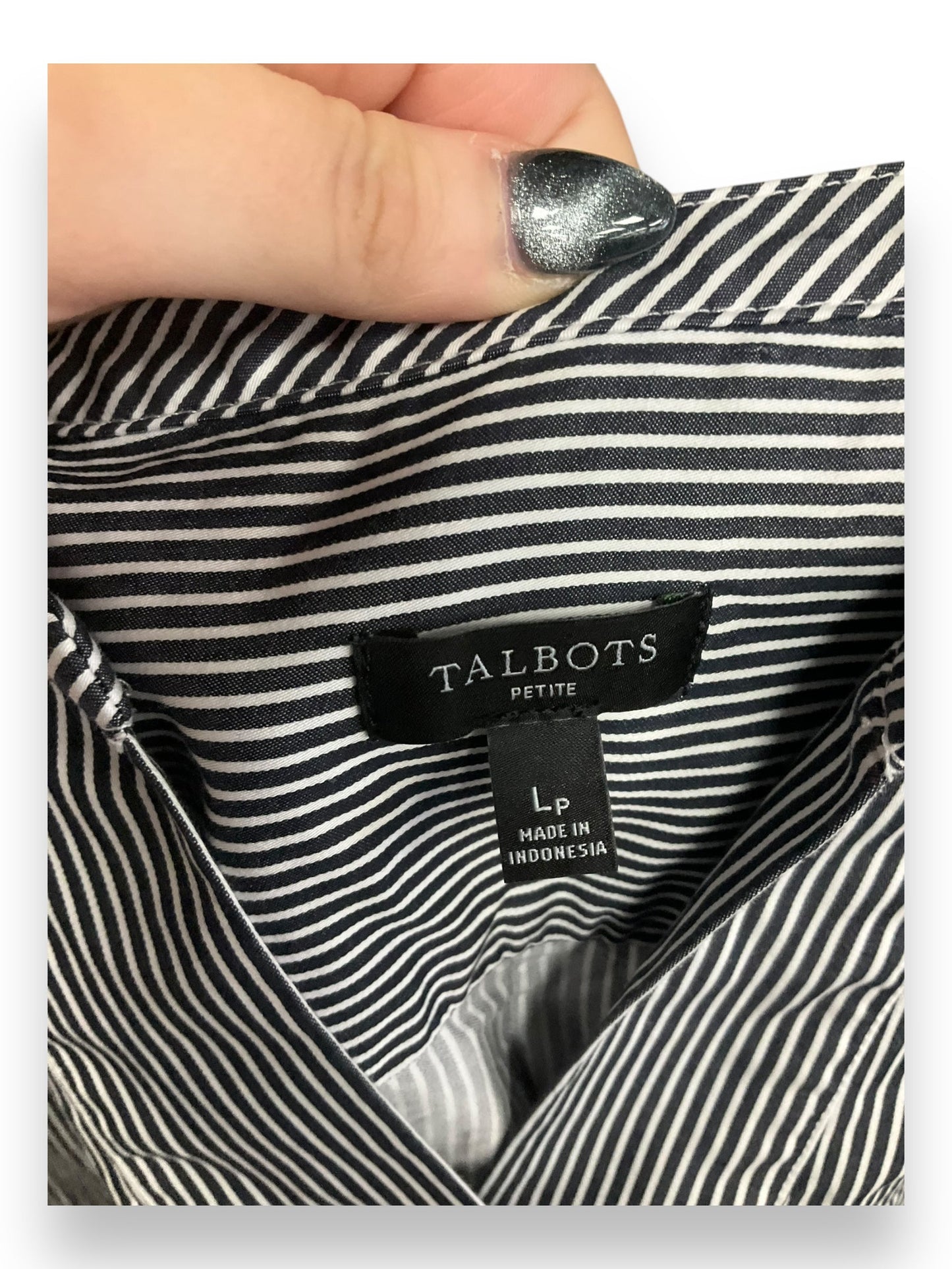 Top Long Sleeve By Talbots In Striped Pattern, Size: L