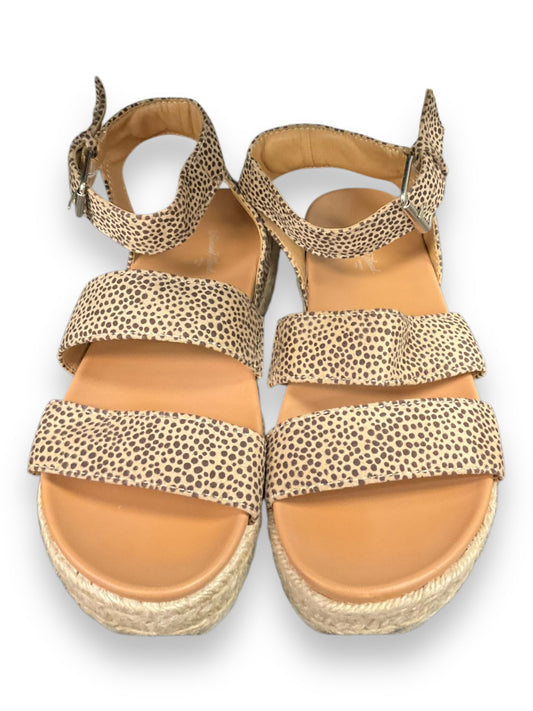 Sandals Heels Platform By Universal Thread In Animal Print, Size: 6.5