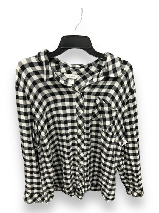 Blouse Long Sleeve By Cj Banks In Black & White, Size: 2x