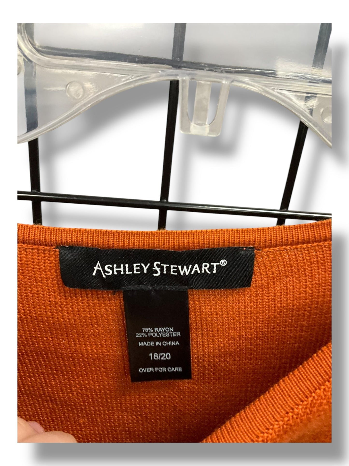 Top Long Sleeve By Ashley Stewart In Orange, Size: 1x