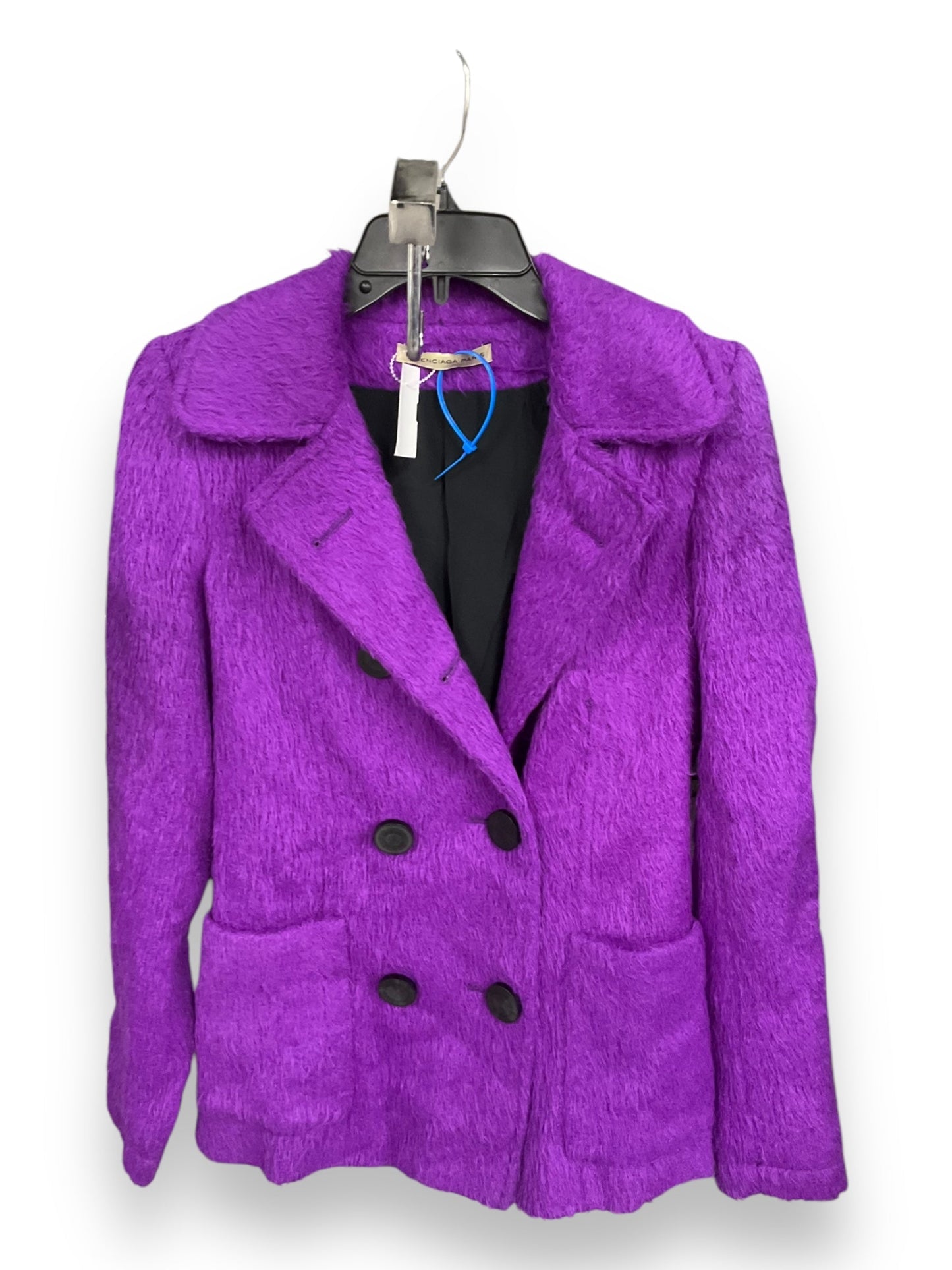 Coat Luxury Designer By Balenciaga In Purple, Size: Xs