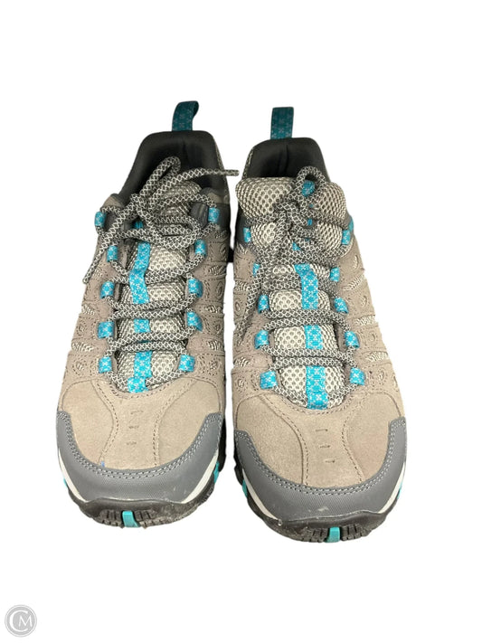 Shoes Hiking By Merrell In Blue & Grey, Size: 9