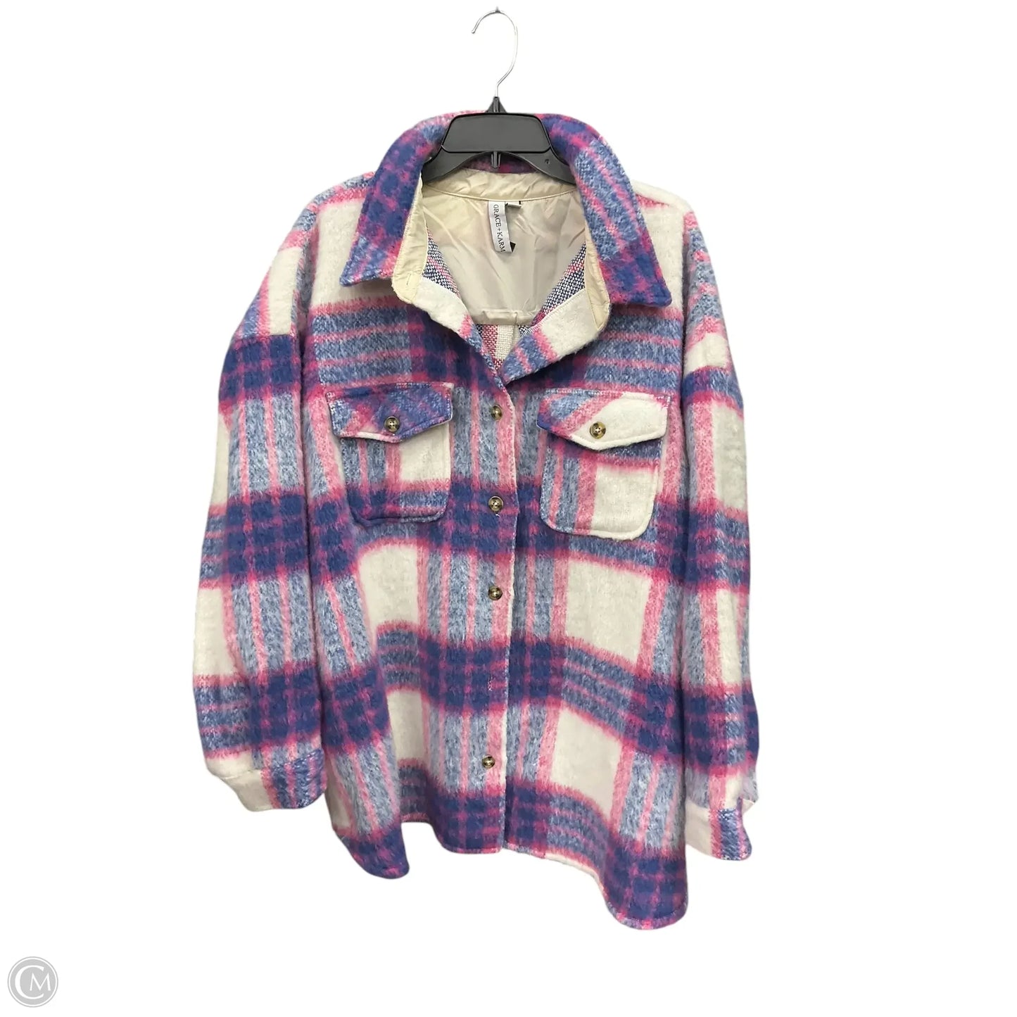 Jacket Shirt By Clothes Mentor In Plaid Pattern, Size: 3x