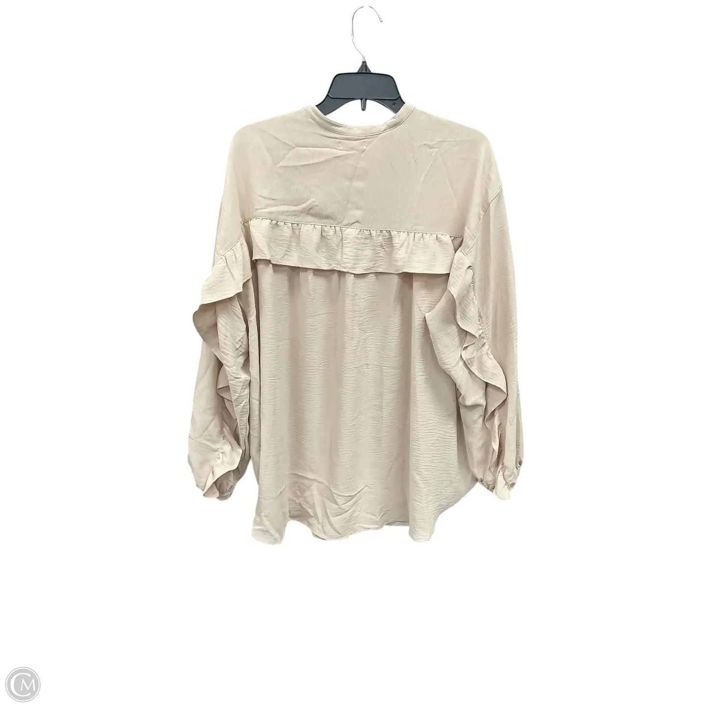 Blouse Long Sleeve By Max Studio In Beige, Size: 2x