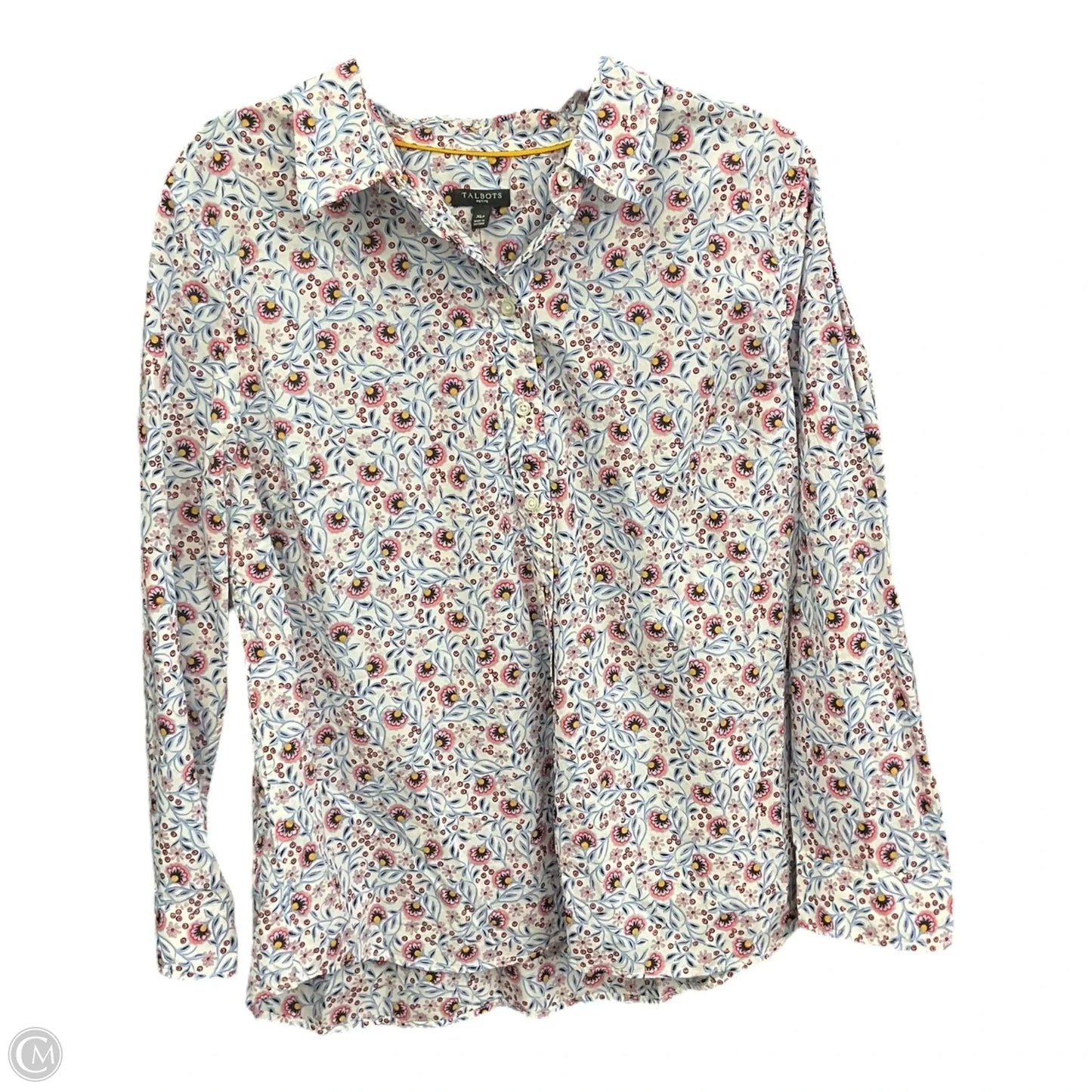 Blouse Long Sleeve By Talbots In Floral Print, Size: Xlp