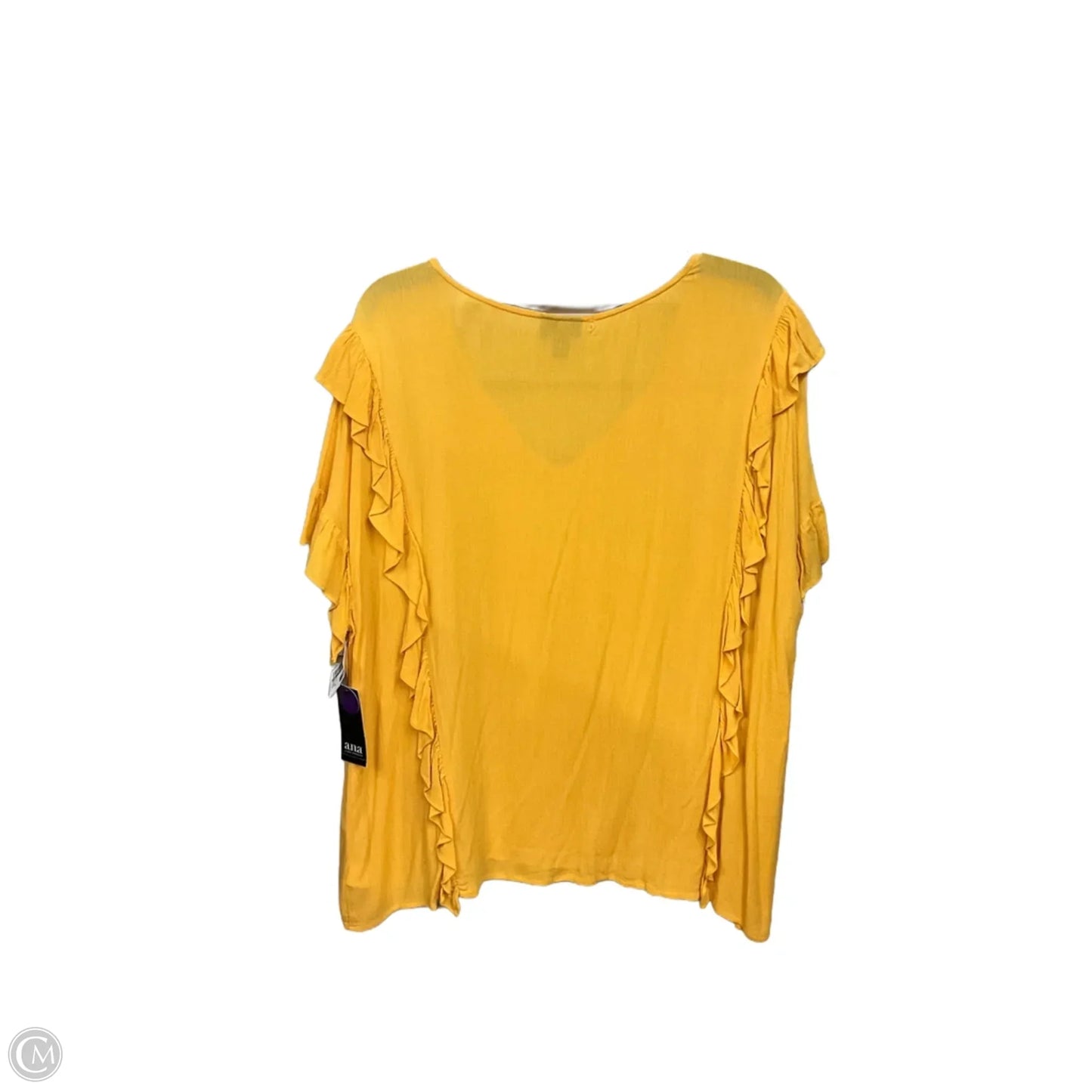 Top Short Sleeve By Ana In Yellow, Size: Xl
