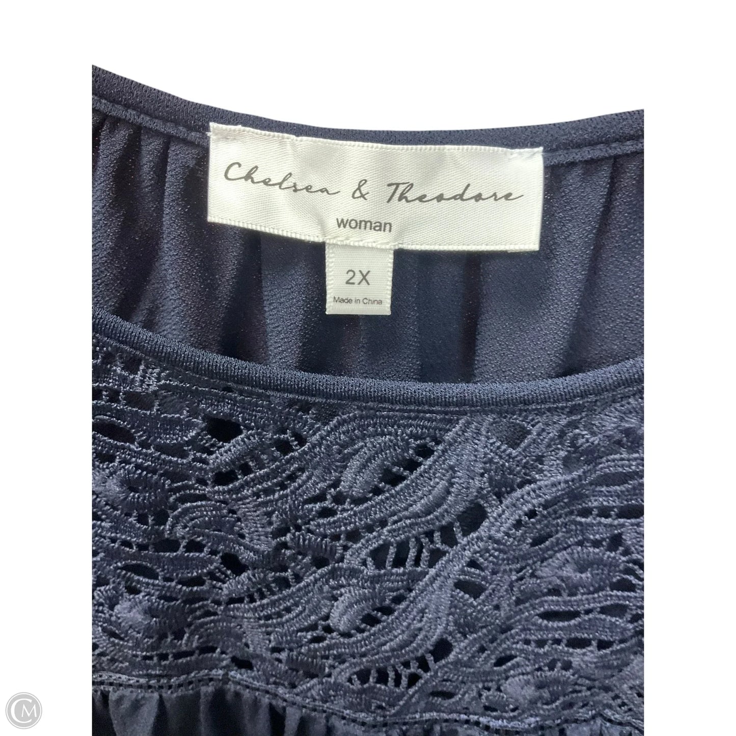 Top Short Sleeve By Chelsea And Theodore In Navy, Size: 2x
